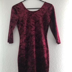 Burgundy velvet Forever 21 dress